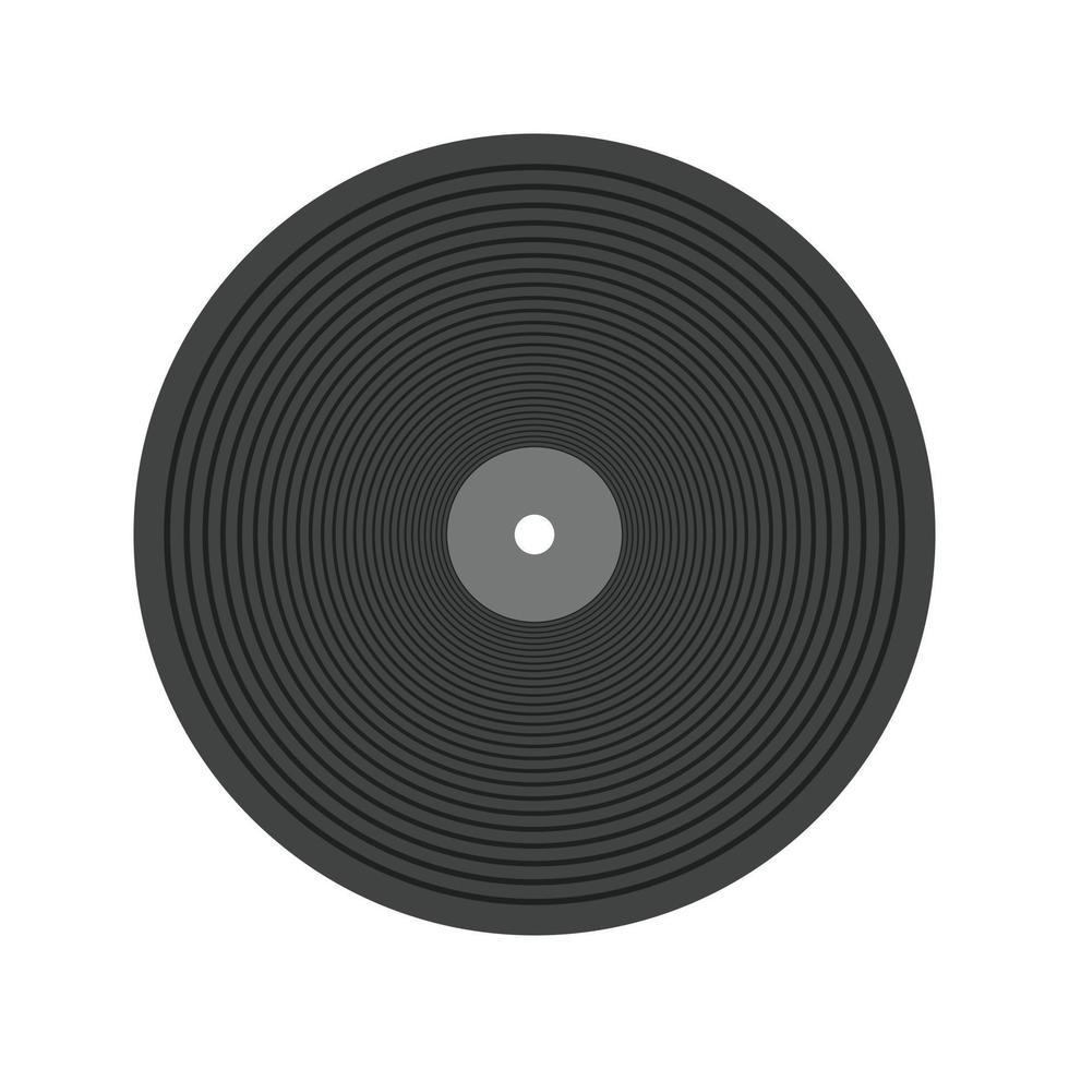 icono de escala de grises plana de cd de música vector