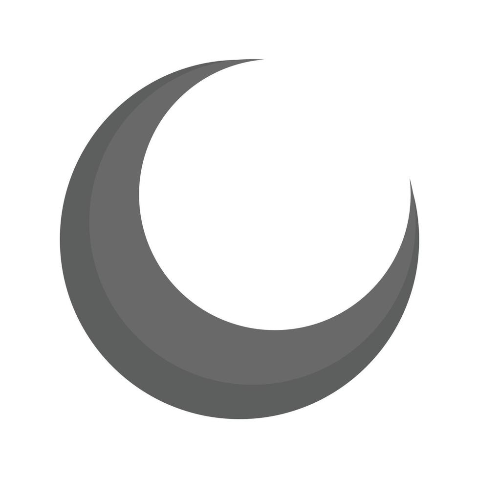 New Moon Flat Greyscale Icon vector