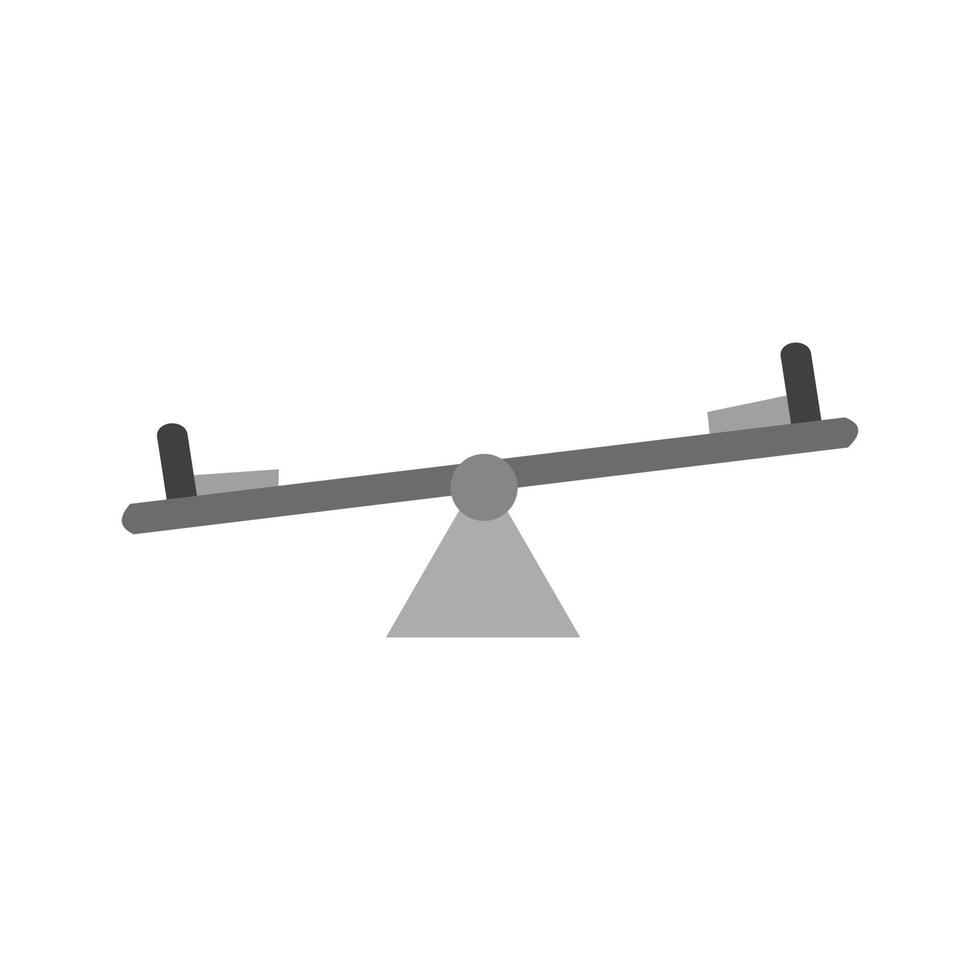 Seesaw Flat Greyscale Icon vector