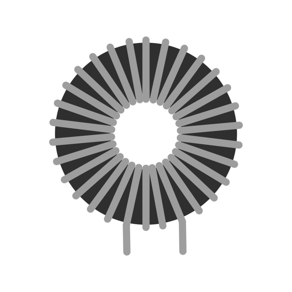 Inductor Flat Greyscale Icon vector