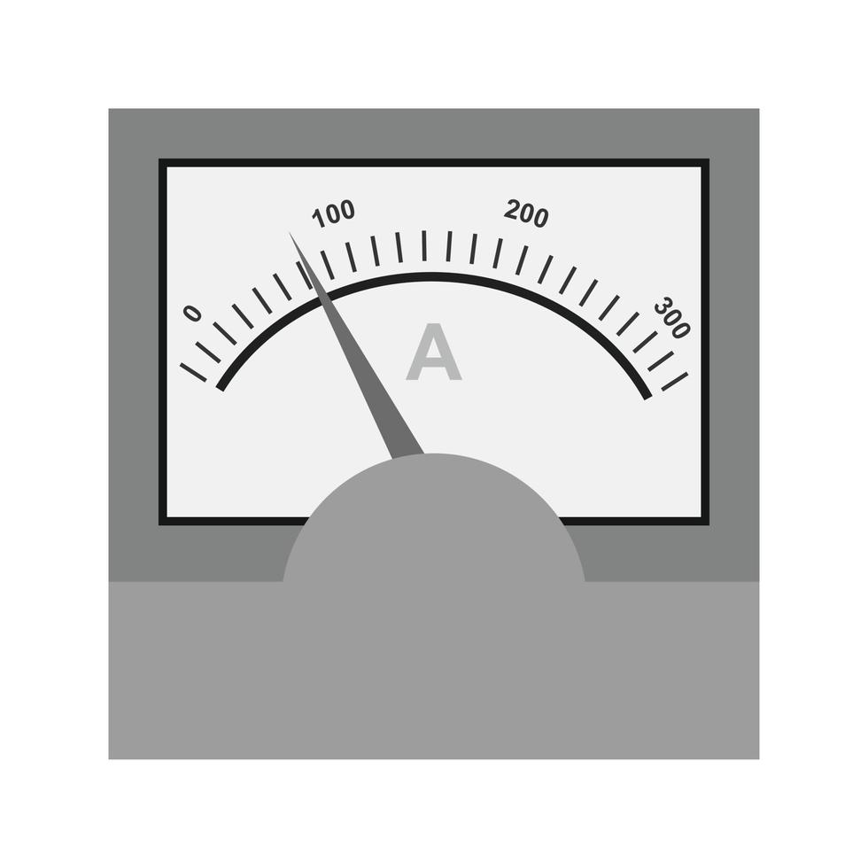 Ammeter Flat Greyscale Icon vector