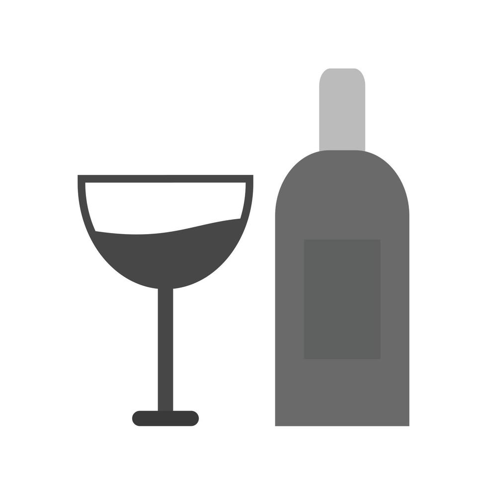 Goblet and Wine Flat Greyscale Icon vector