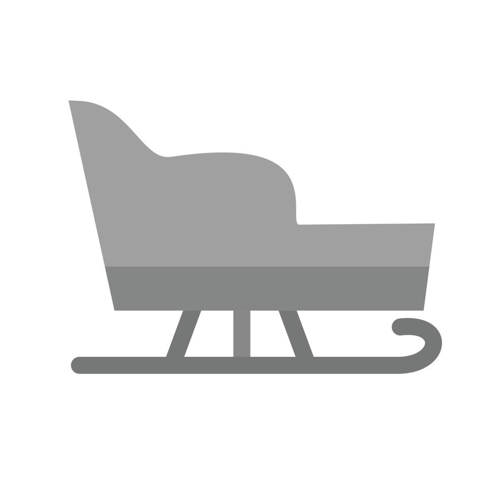 Sled with seat Flat Greyscale Icon vector