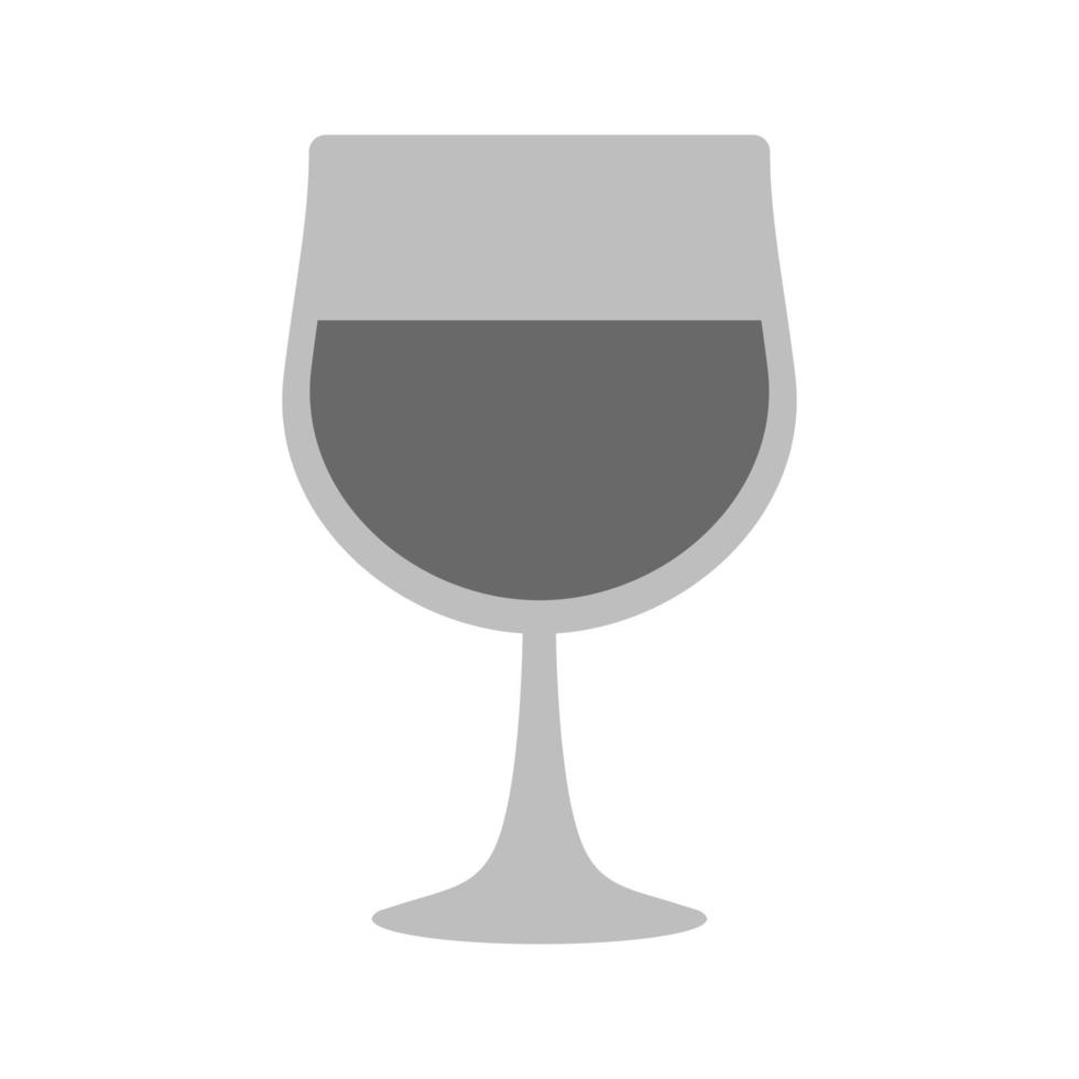 copa de vino icono plano en escala de grises vector