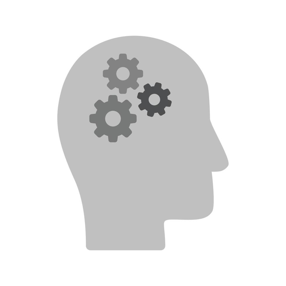 Thought Process Flat Greyscale Icon vector