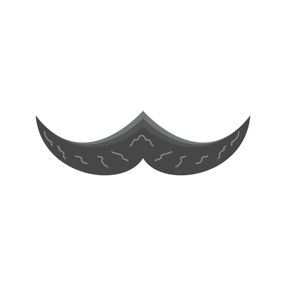 Moustache Flat Greyscale Icon vector