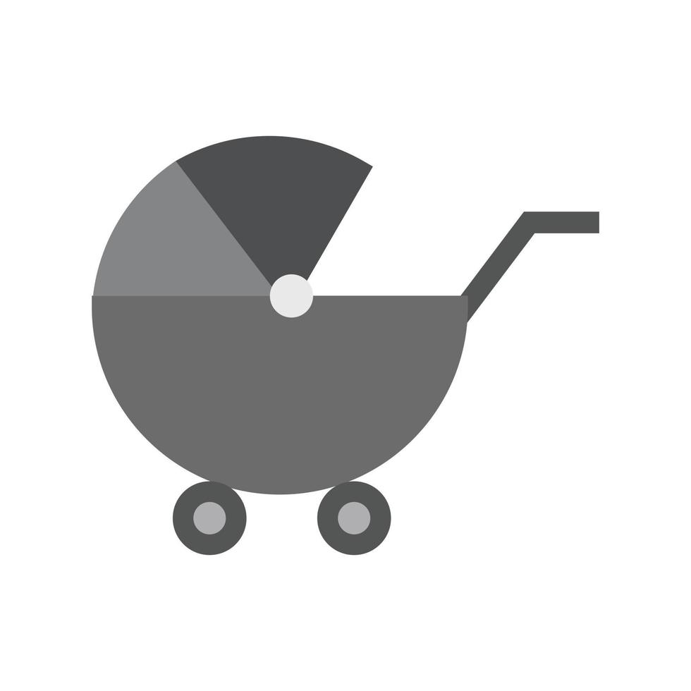 Stroller II Flat Greyscale Icon vector