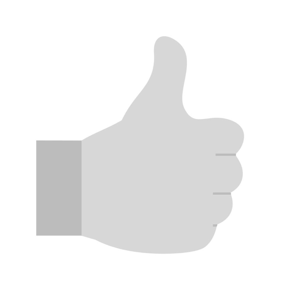 Thumbs up Flat Greyscale Icon vector