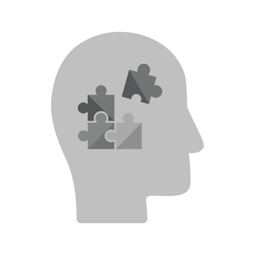 Problem Solving Flat Greyscale Icon vector