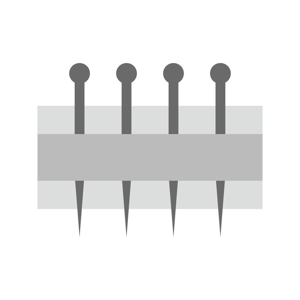 soporte de agujas icono plano en escala de grises vector