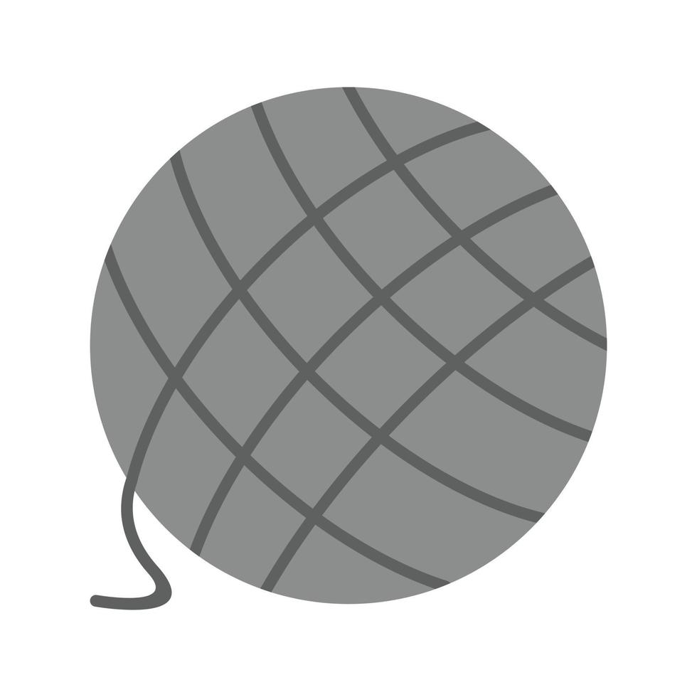Wool Ball Flat Greyscale Icon vector