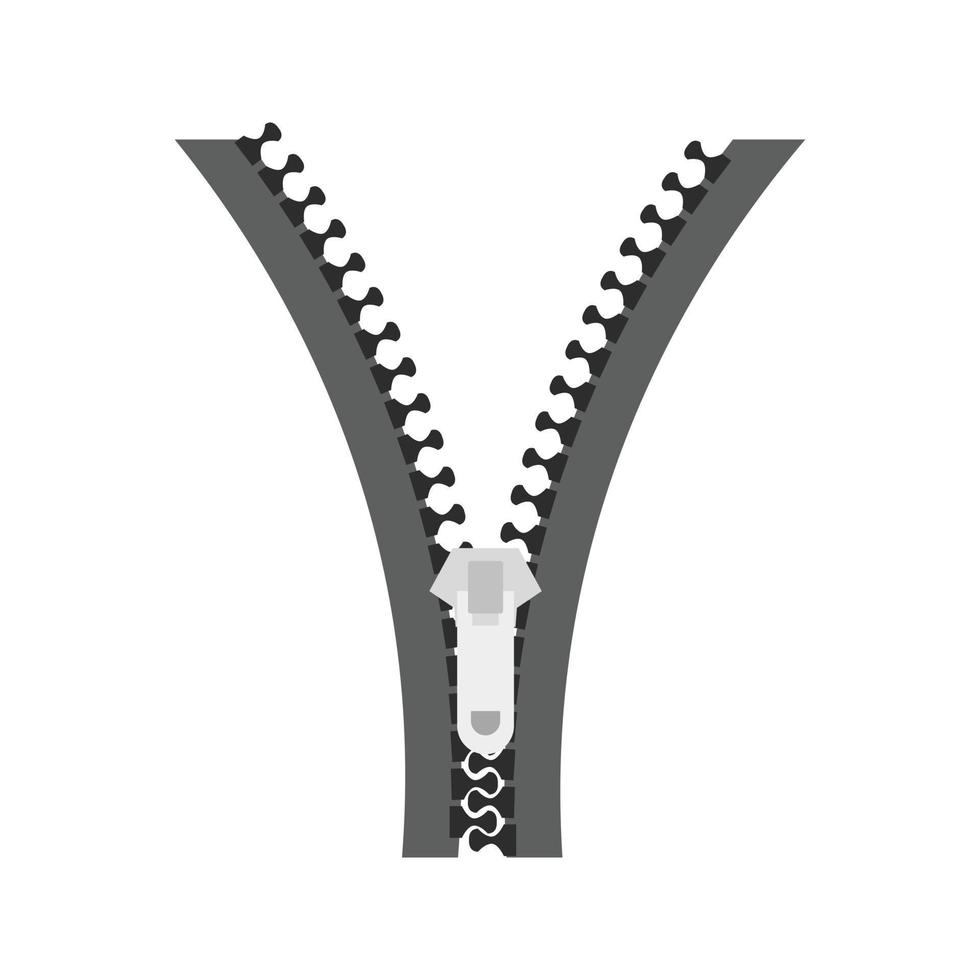 Zipper I Flat Greyscale Icon vector