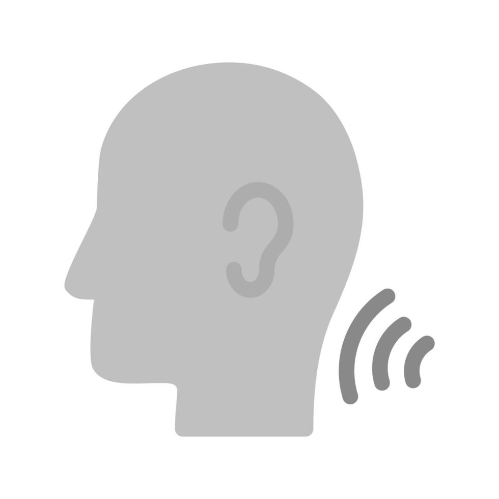 Listening Skills Flat Greyscale Icon vector