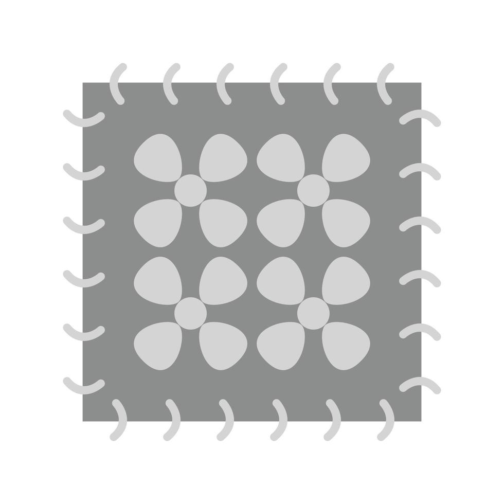 Embroidered Pattern Flat Greyscale Icon vector