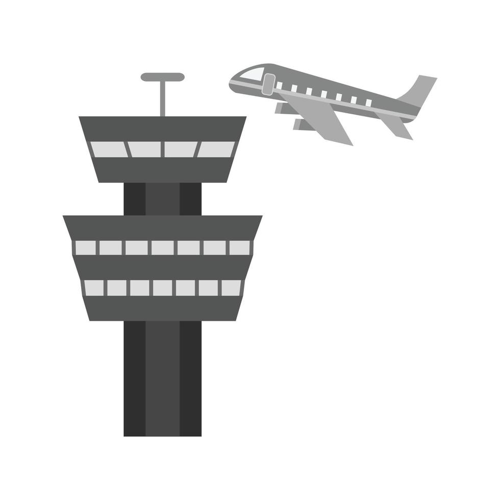 Air Control Tower Flat Greyscale Icon vector