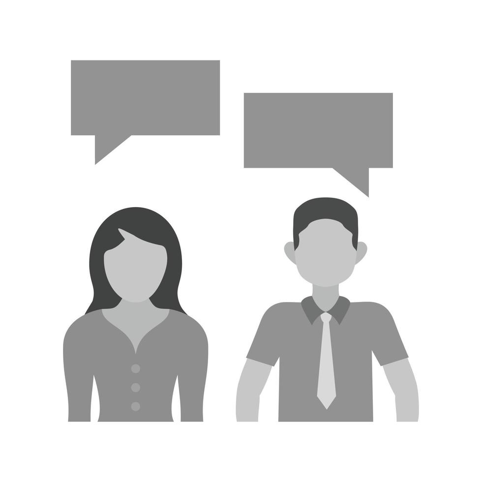 Communication Skills Flat Greyscale Icon vector