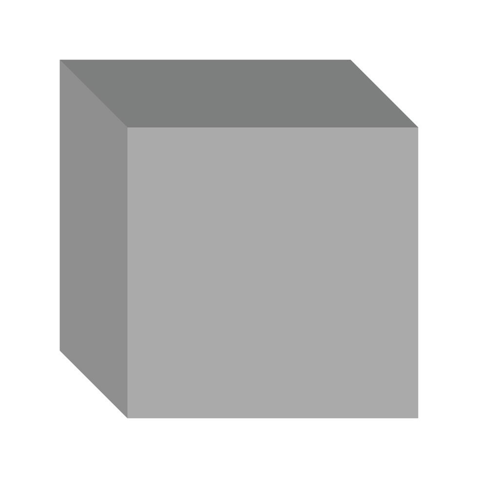 Cube Flat Greyscale Icon vector