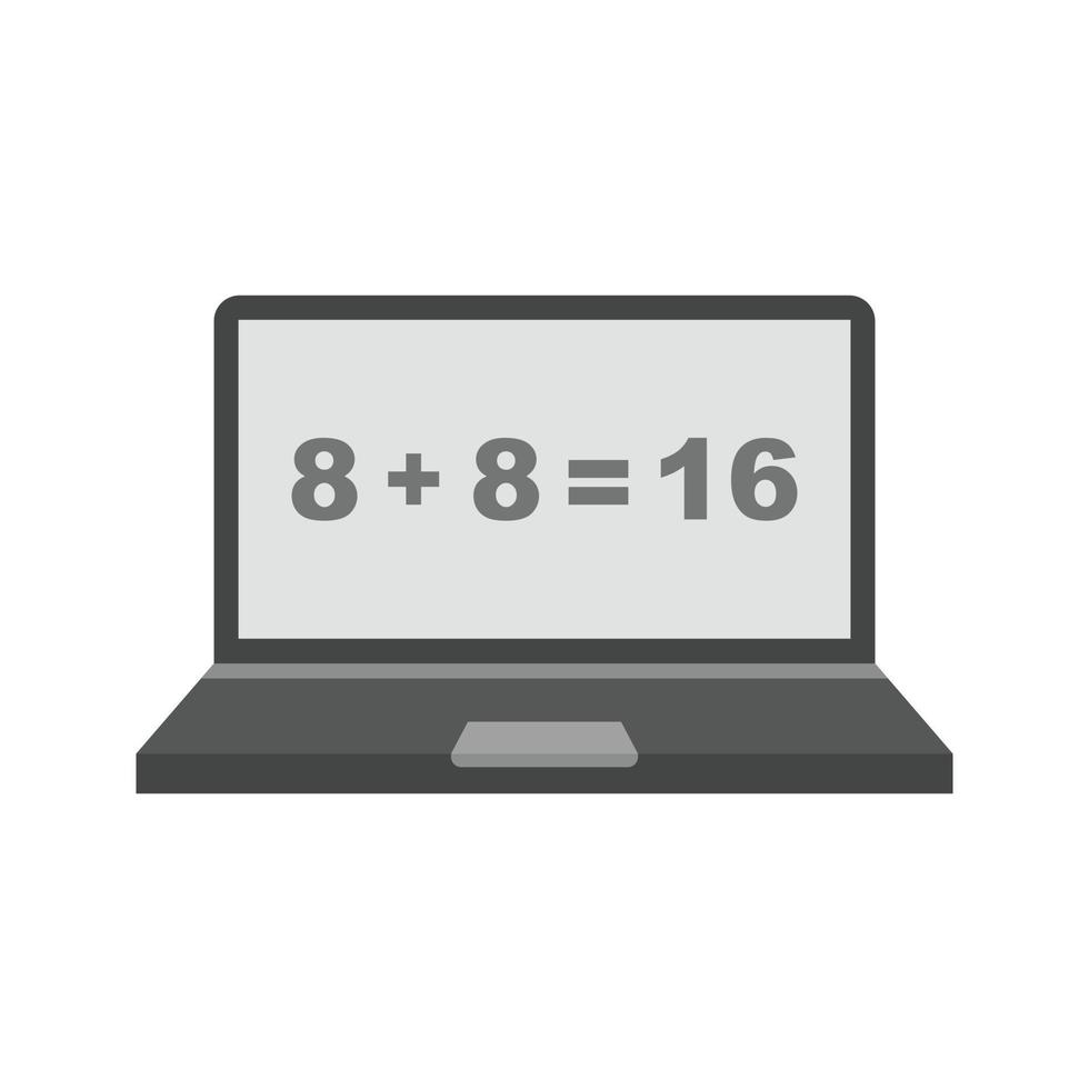 Online Calculation Flat Greyscale Icon vector
