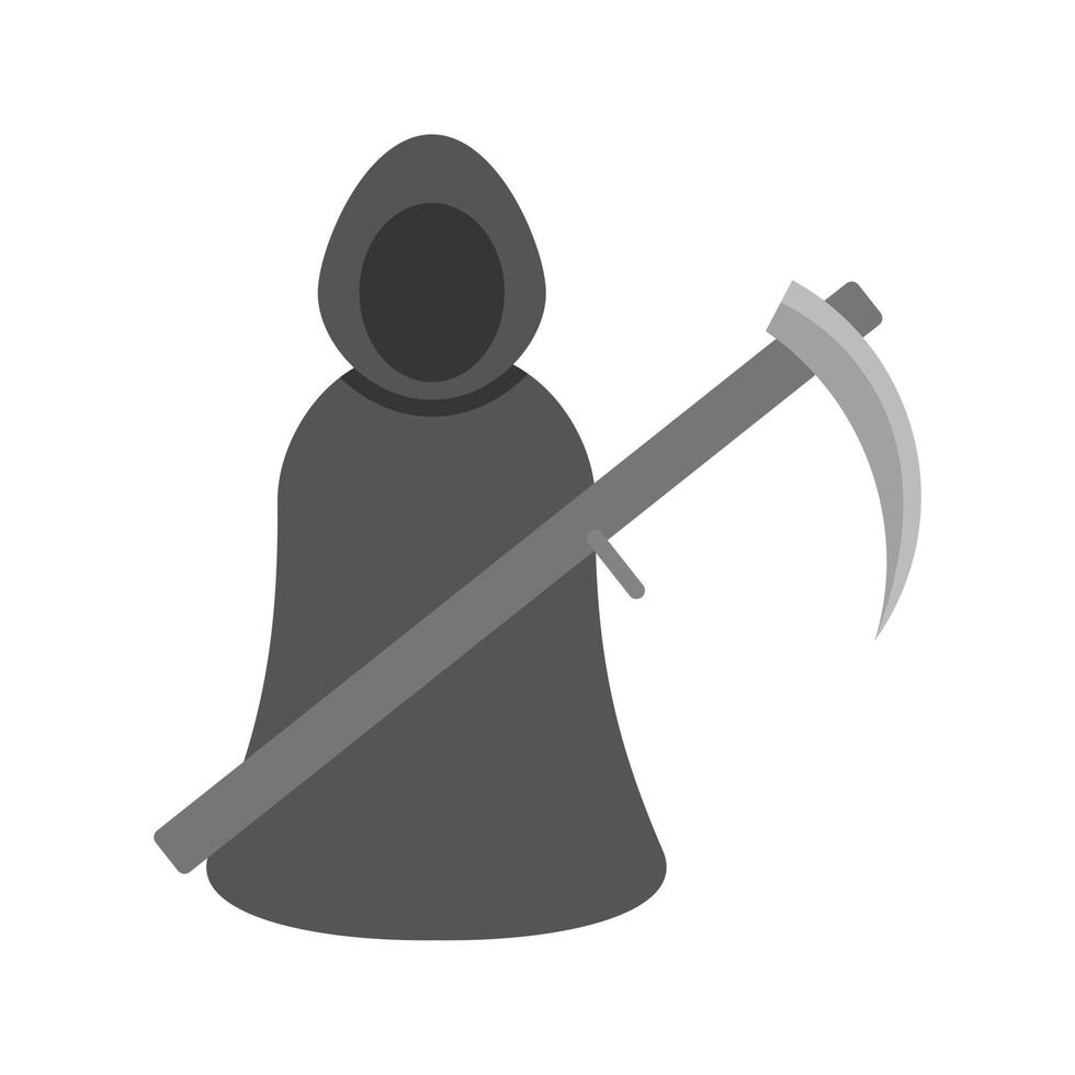 Hooded Figure Flat Greyscale Icon vector