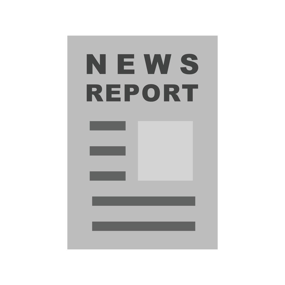 News Report Flat Greyscale Icon vector