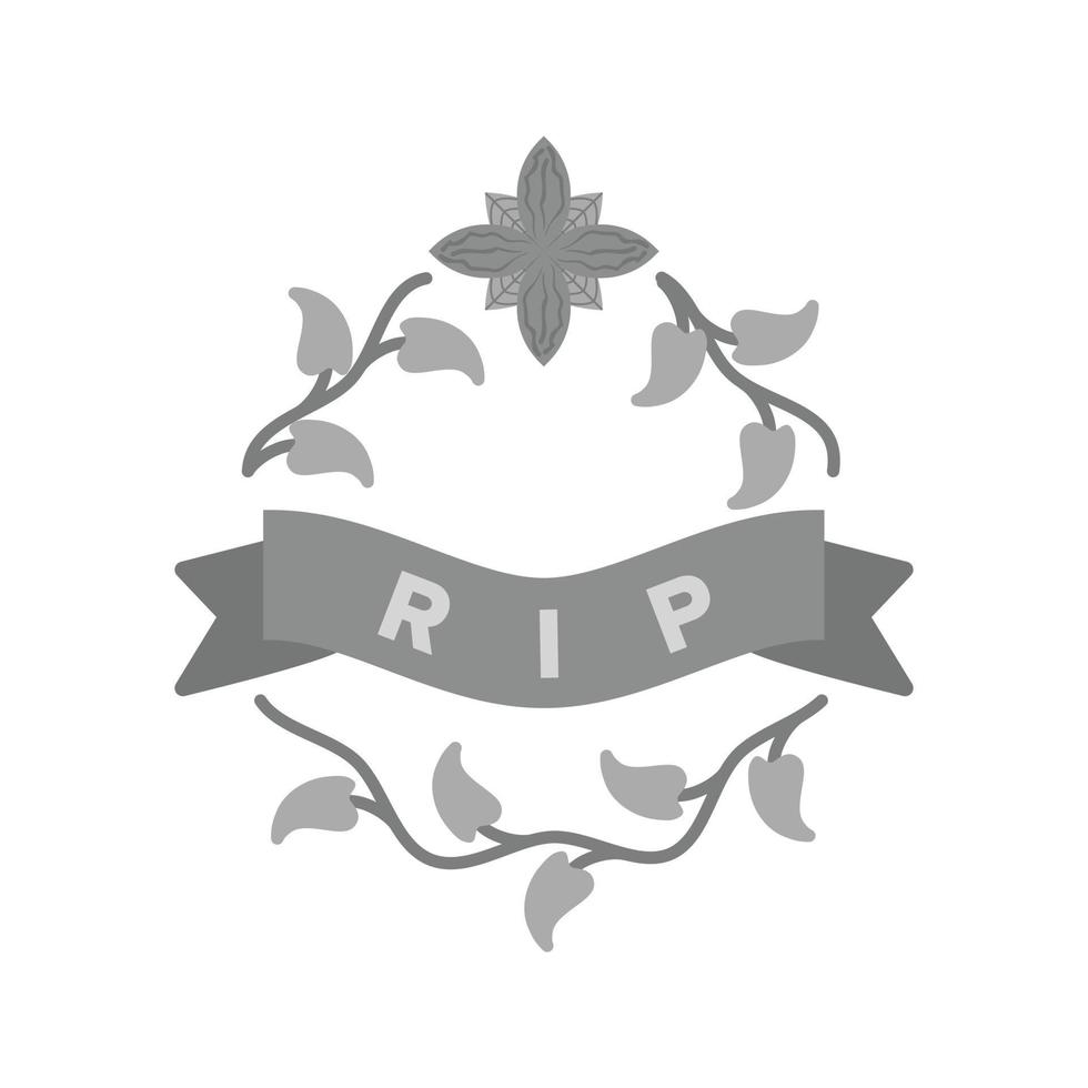 Rest In Peace Flat Greyscale Icon vector