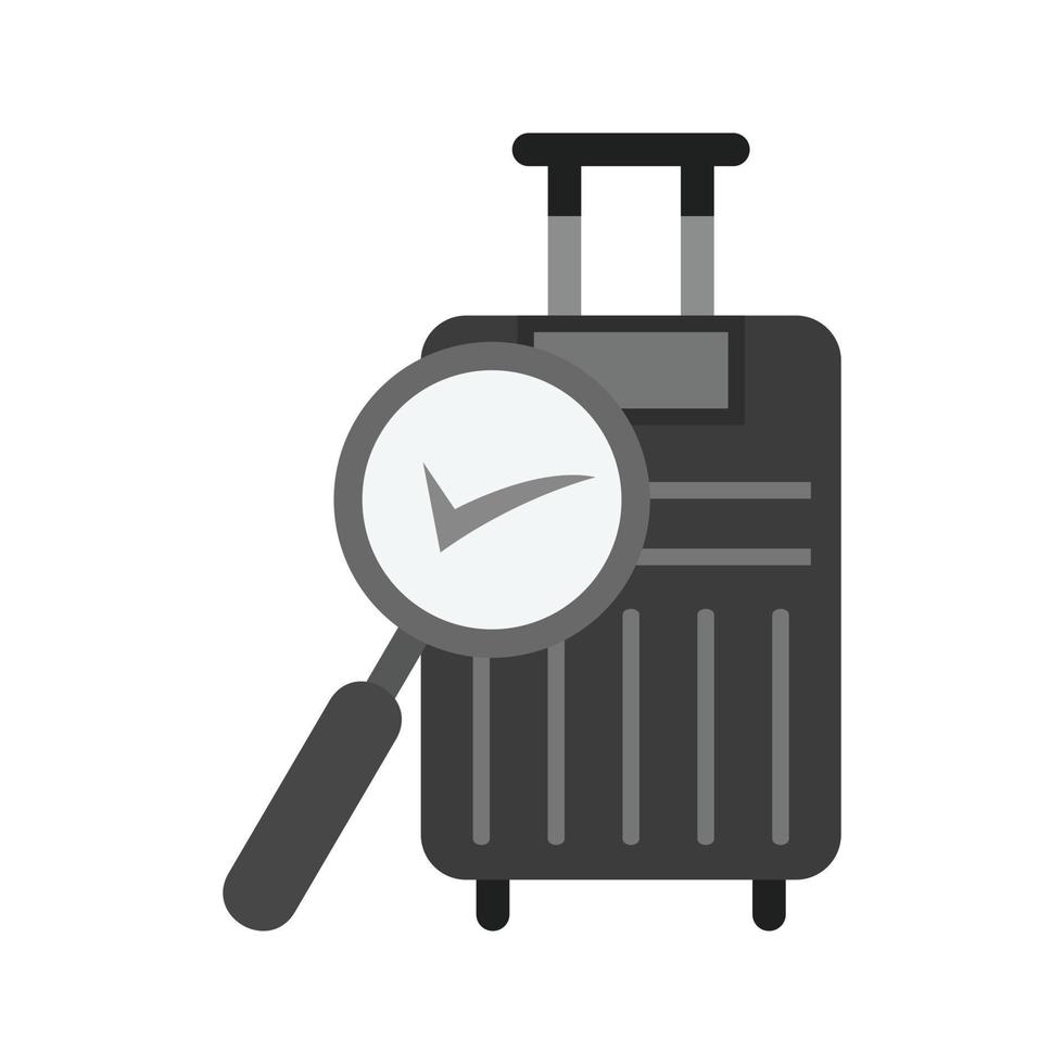 Find Luggage Flat Greyscale Icon vector