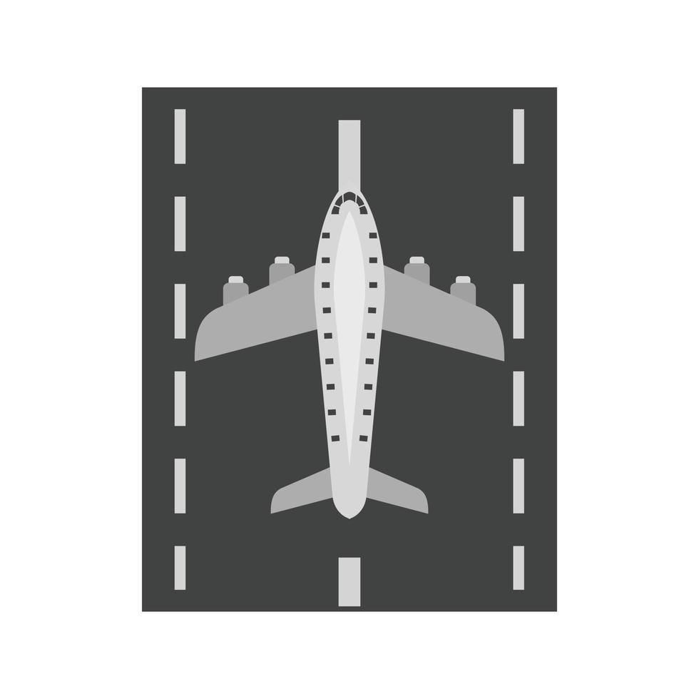 Runway Flat Greyscale Icon vector
