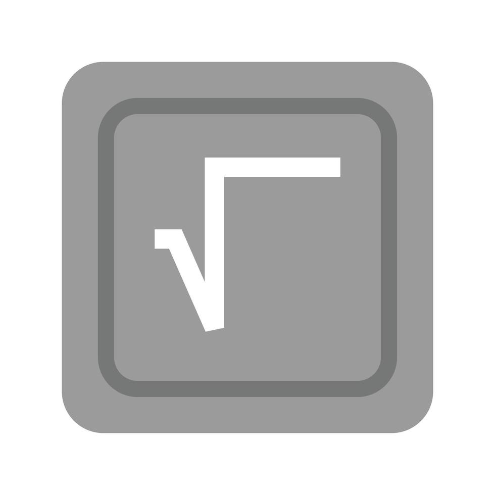 Square Root Symbol Flat Greyscale Icon vector