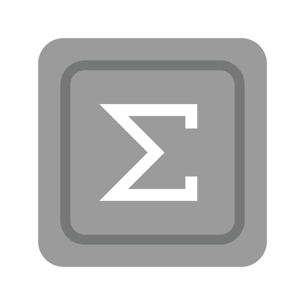 símbolo de suma icono plano en escala de grises vector