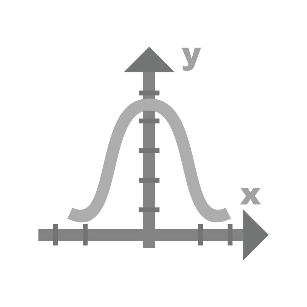 gráfico en forma de campana icono plano en escala de grises vector