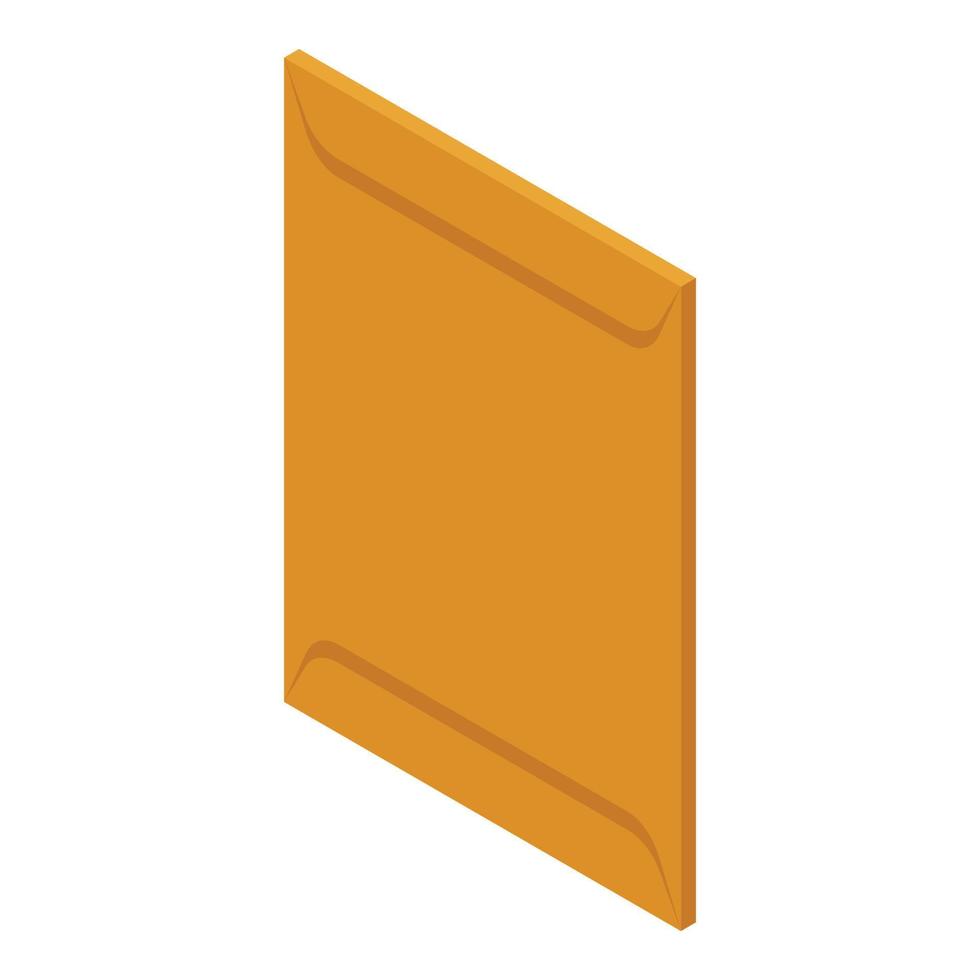 Carton envelope icon, isometric style vector