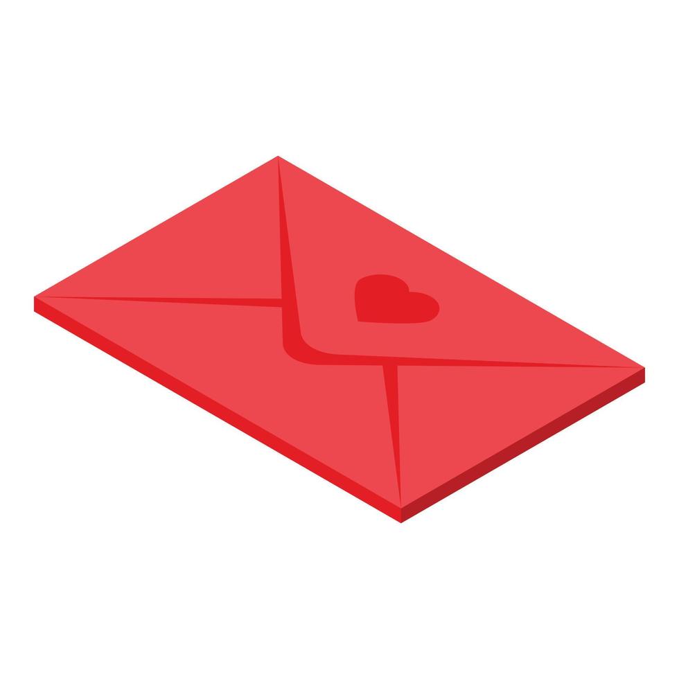 Love envelope icon, isometric style vector