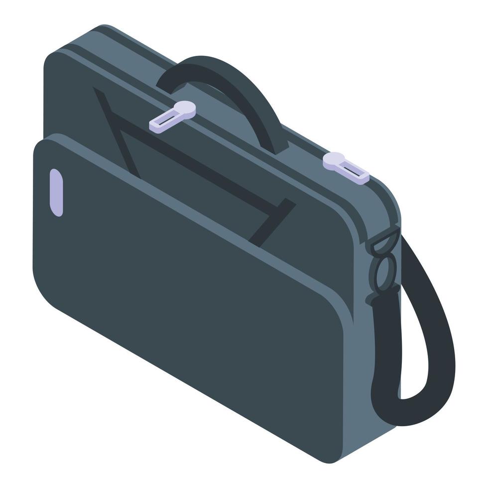 Handle laptop bag icon, isometric style vector