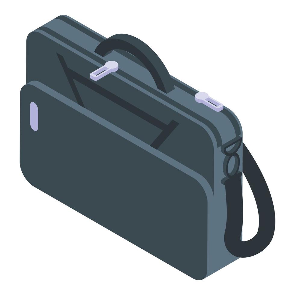 manejar el icono de la bolsa del portátil, estilo isométrico vector