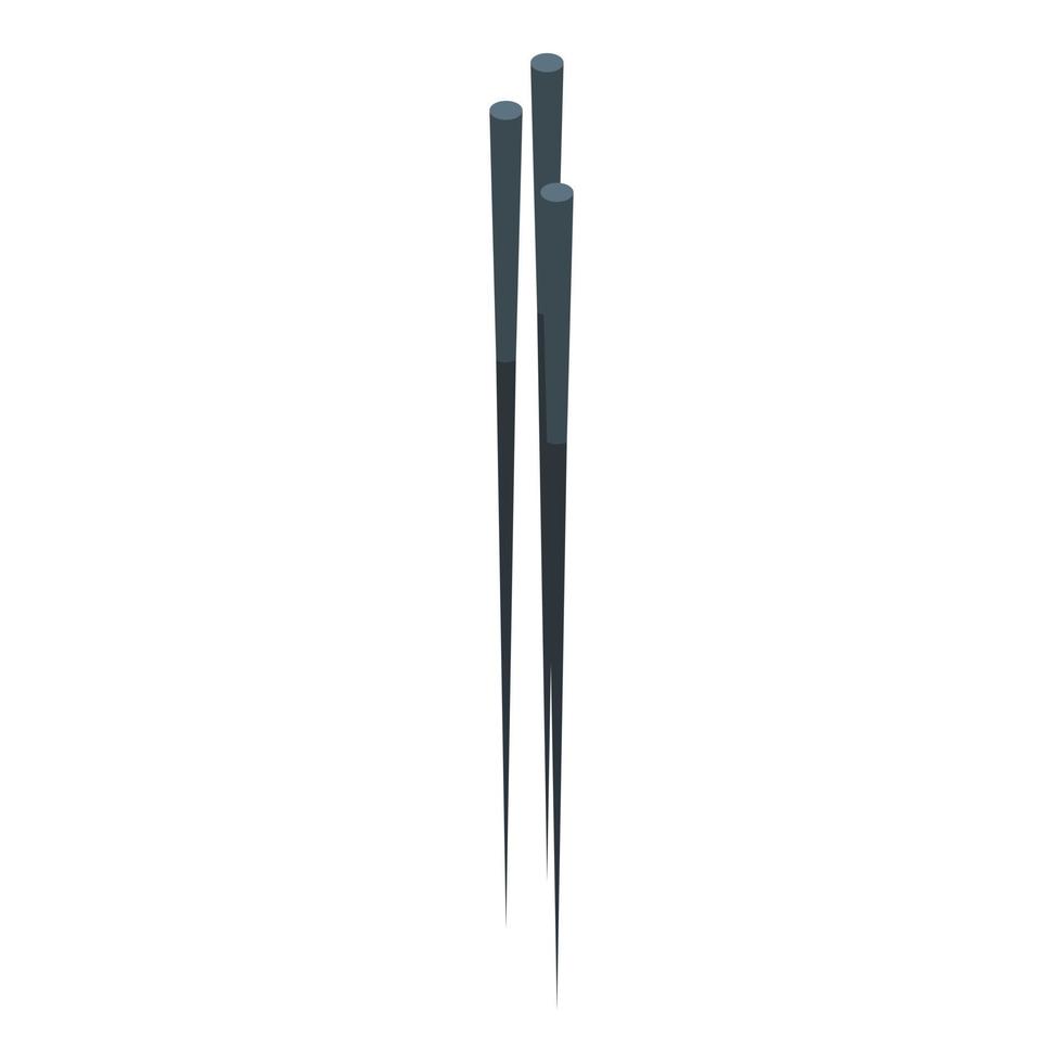 Black toothpick icon, isometric style vector