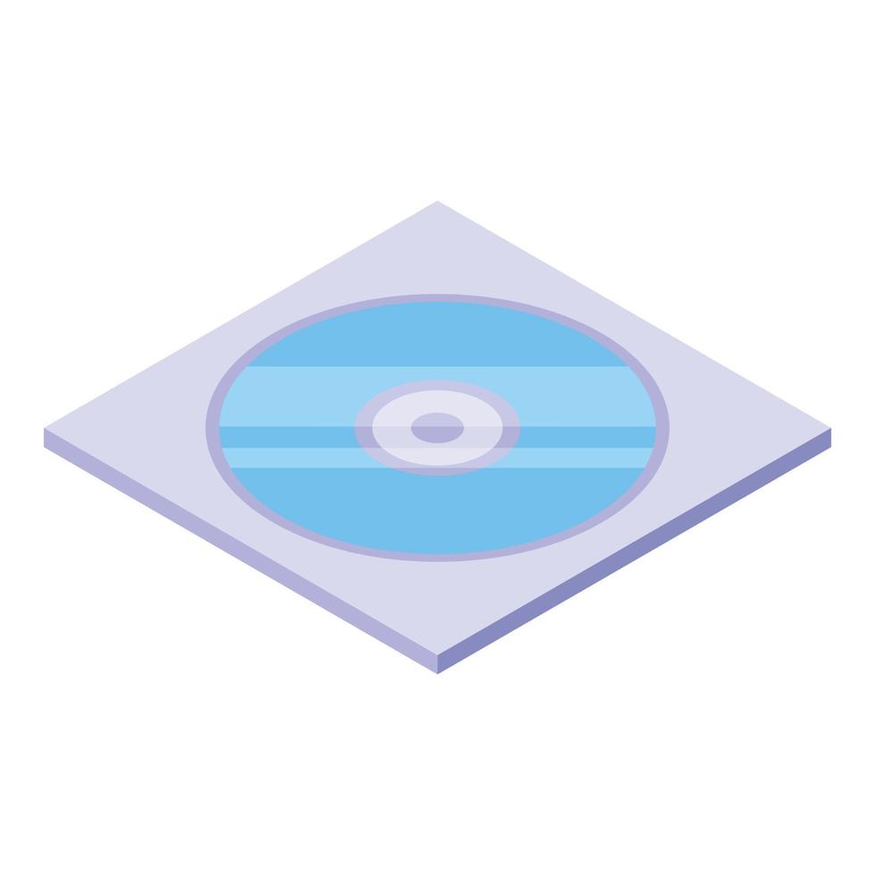 Disc envelope icon, isometric style vector