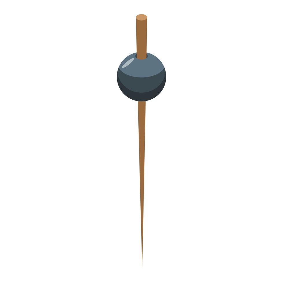 Black olive toothpick icon, isometric style vector