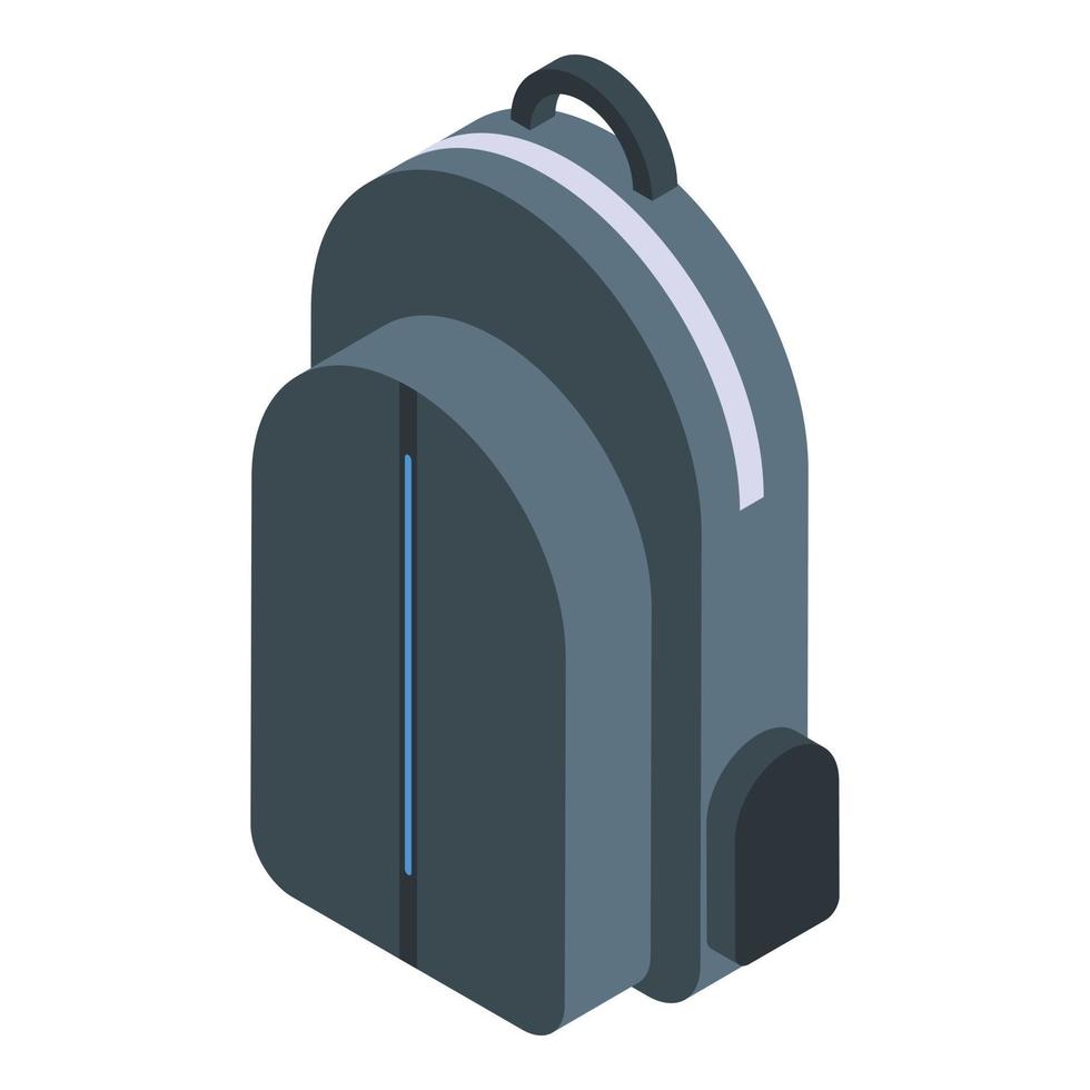 Waterproof laptop backpack icon, isometric style vector