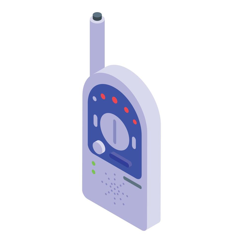 icono de monitor de bebé de dormitorio, estilo isométrico vector