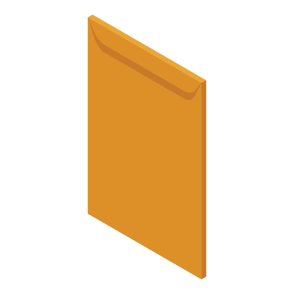 Old paper envelope icon, isometric style vector