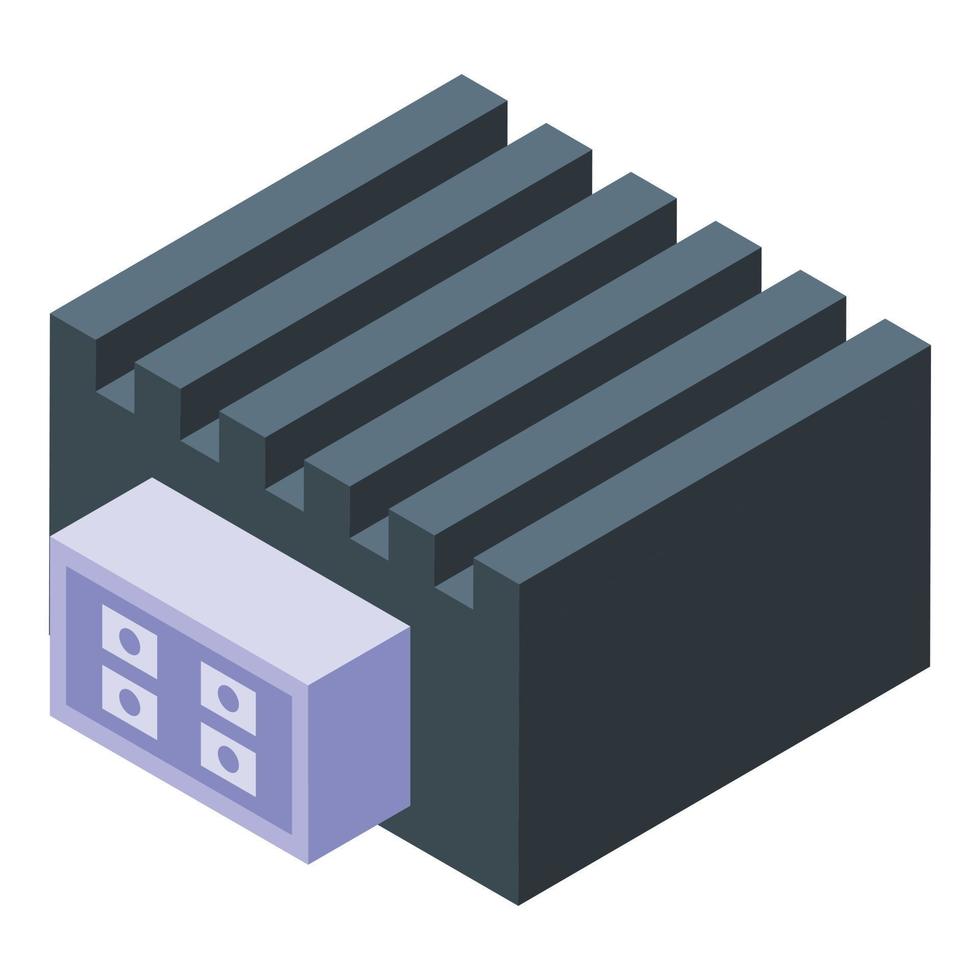 icono del regulador de componentes electrónicos, estilo isométrico vector