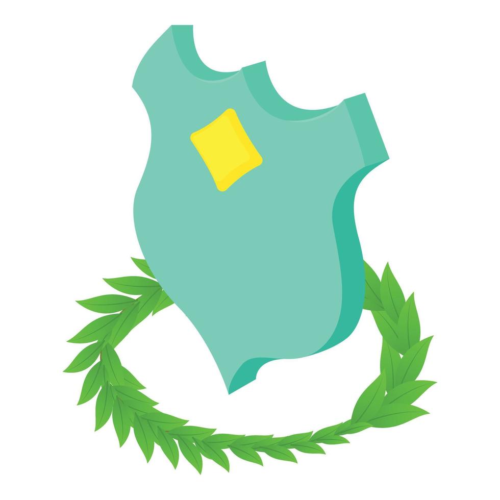 Blue shield icon, isometric style vector