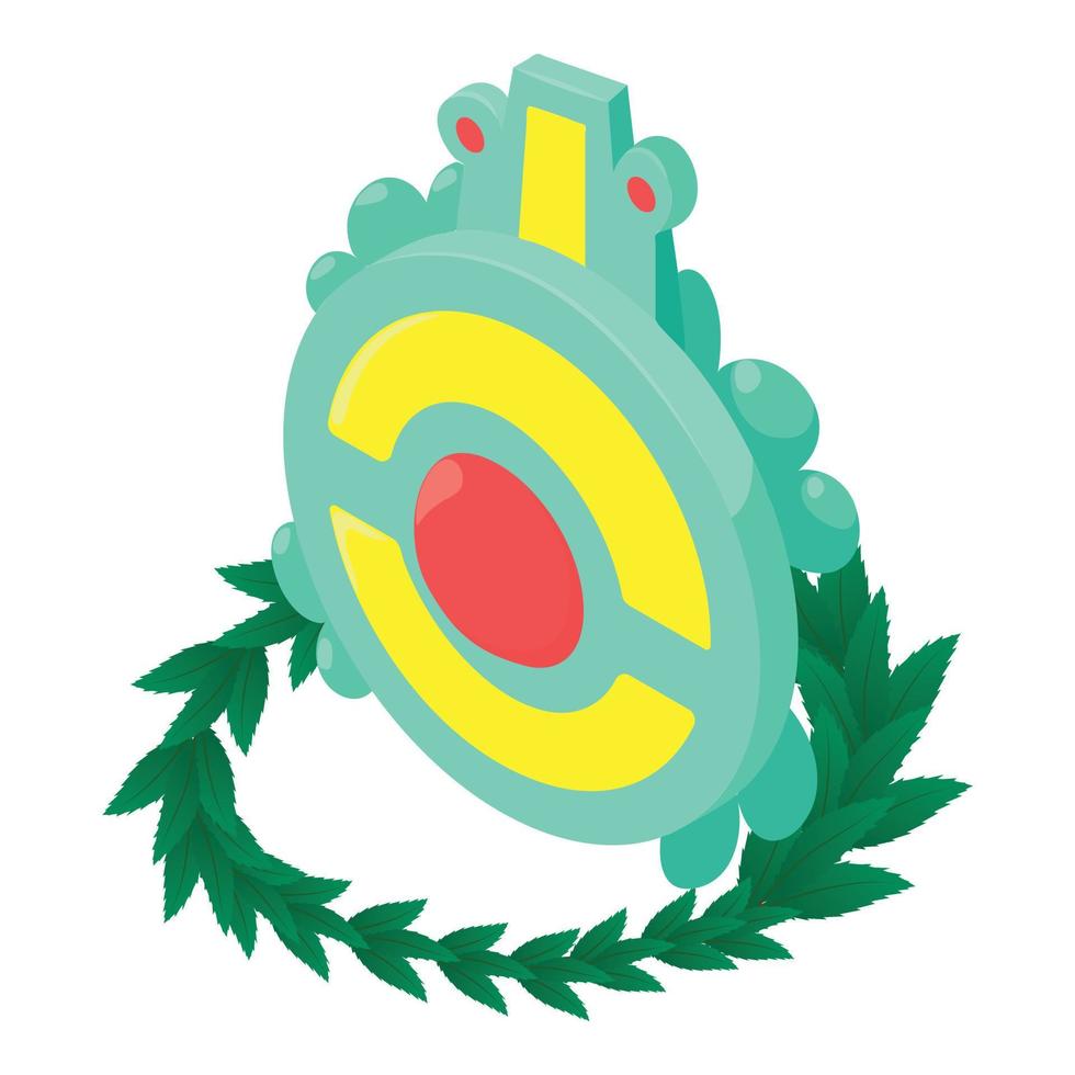 icono de escudo redondo, estilo isométrico vector