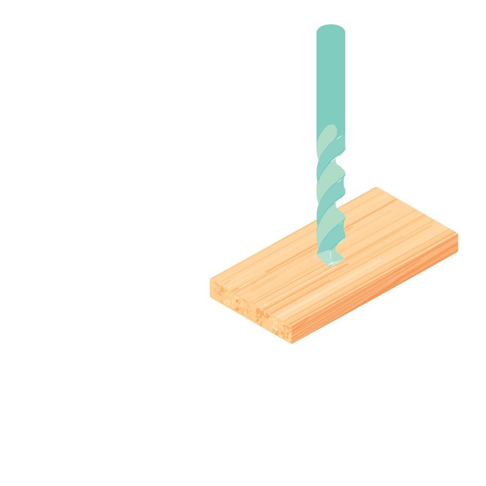 Twist drill icon, isometric style vector