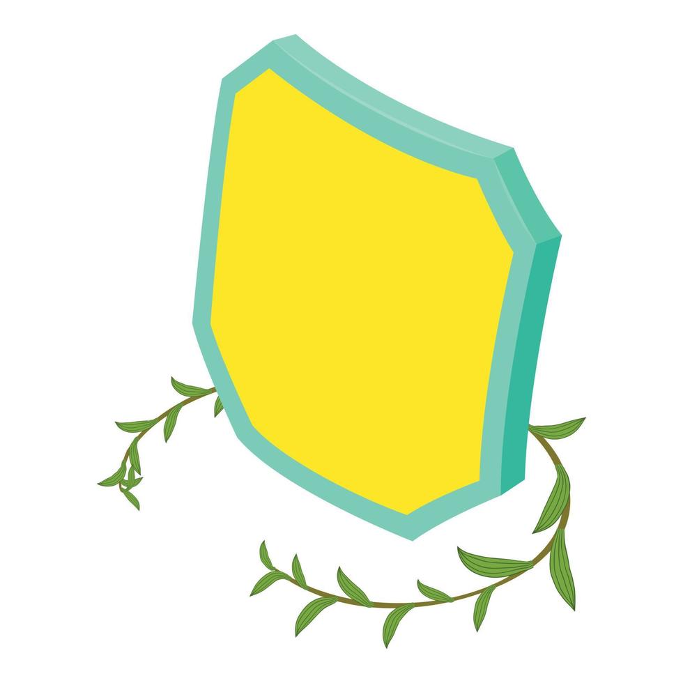 Legionary shield icon, isometric style vector
