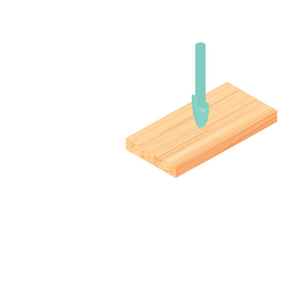 Glass drill icon, isometric style vector