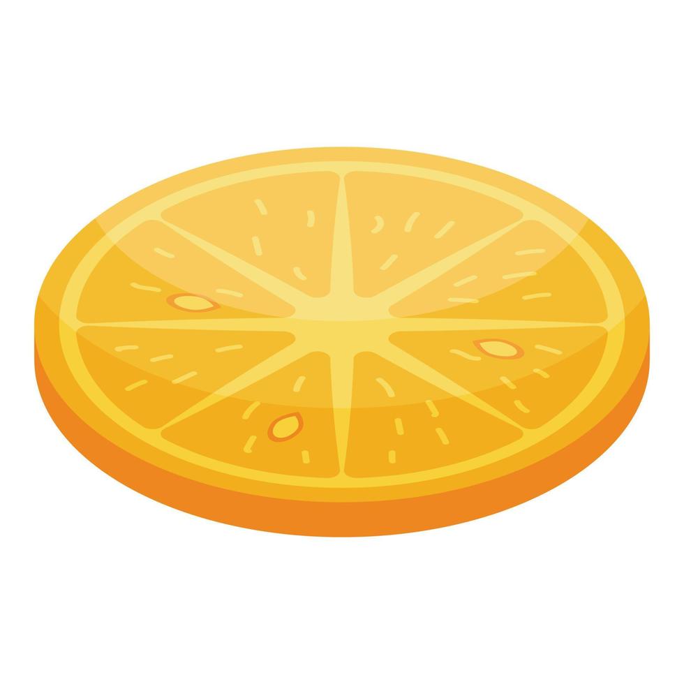 icono de rodaja de naranja, estilo isométrico vector