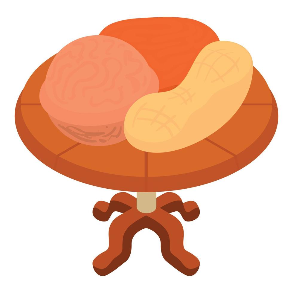 Nut food icon, isometric style vector