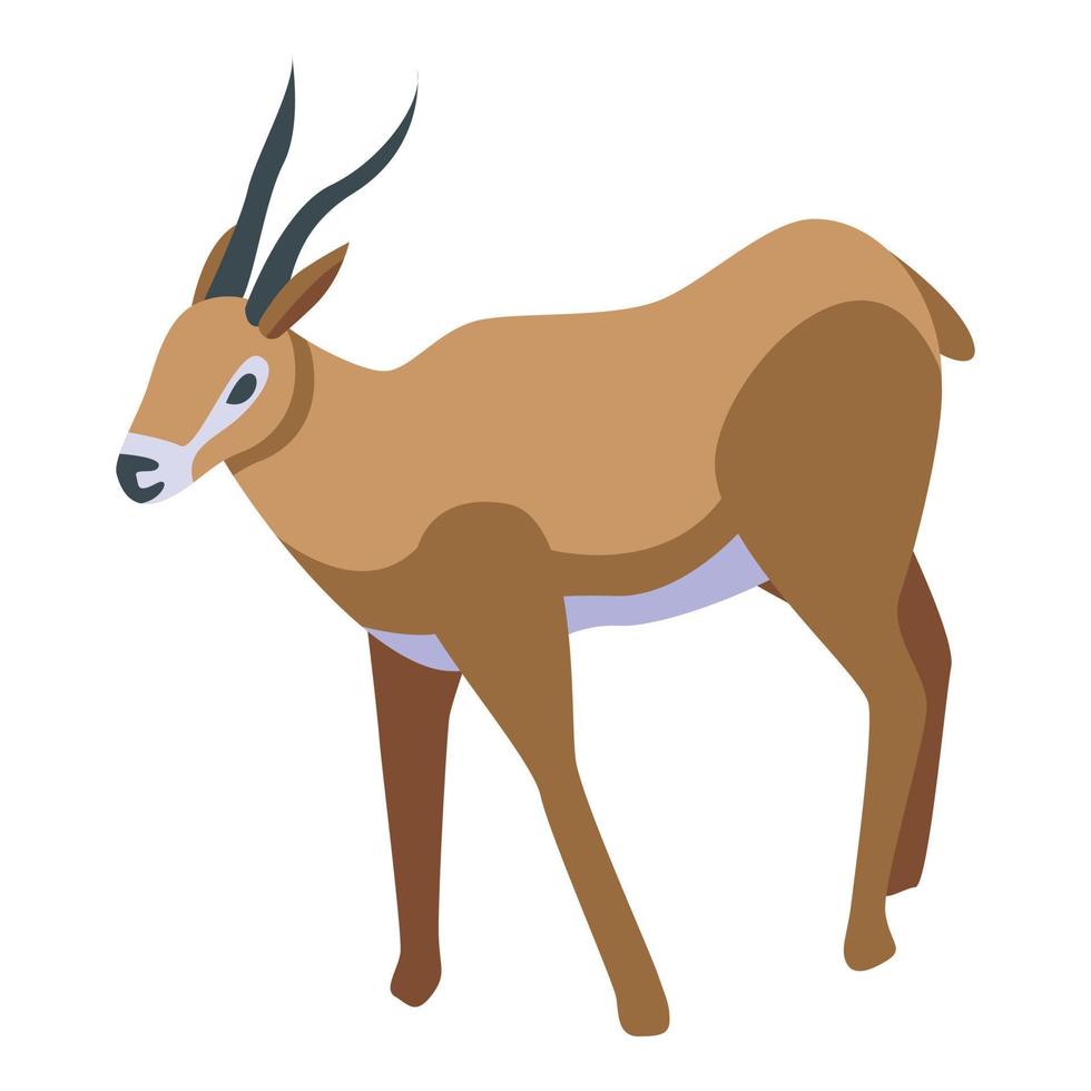 Wild gazelle icon, isometric style vector