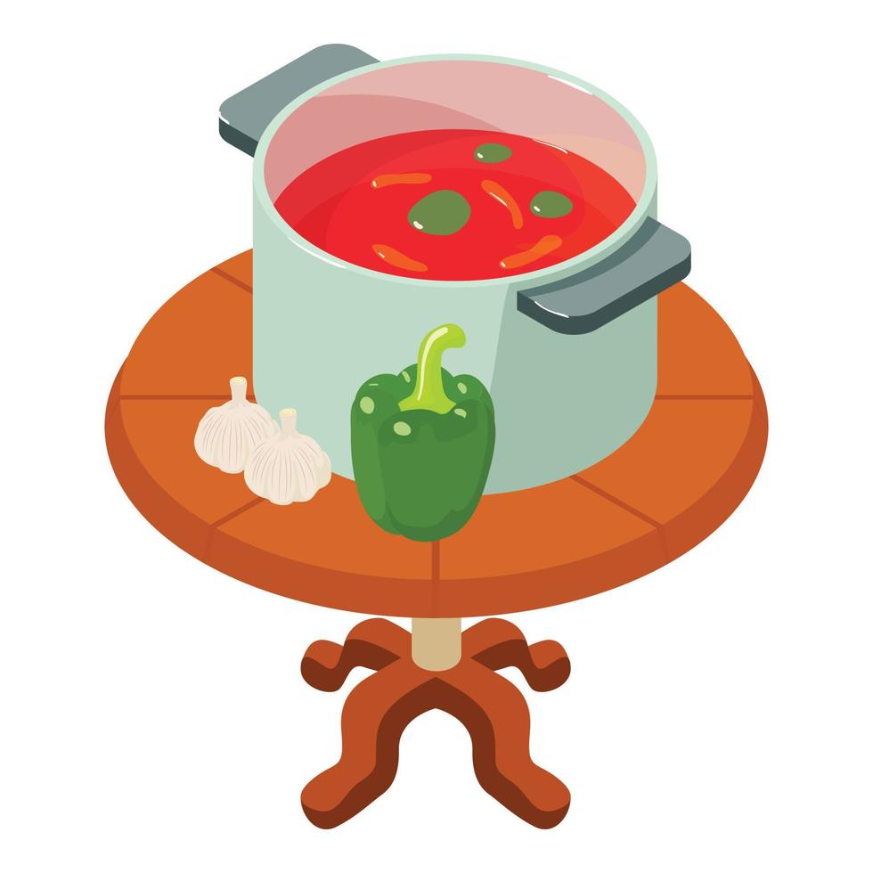 Vegetarian food icon, isometric style vector